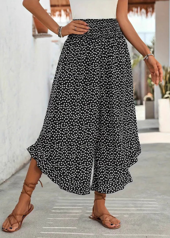 Polka-Dot Weite-Hosen mit Hoher Taille | Ideal für Frühling & Sommer
