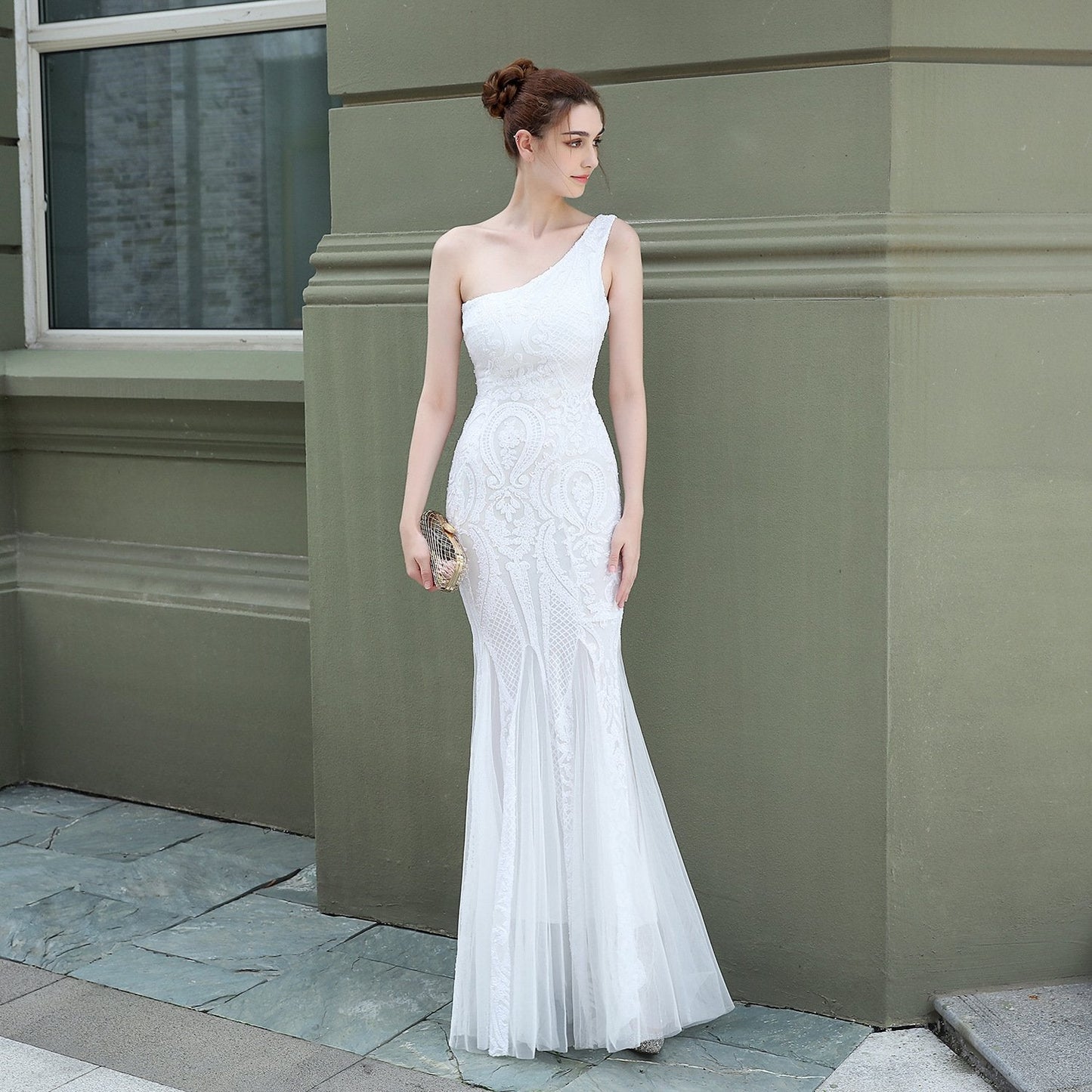 Rückenfreies Fischschwanz-Abendkleid mit Taillendetail | Ideal für alle Jahreszeiten