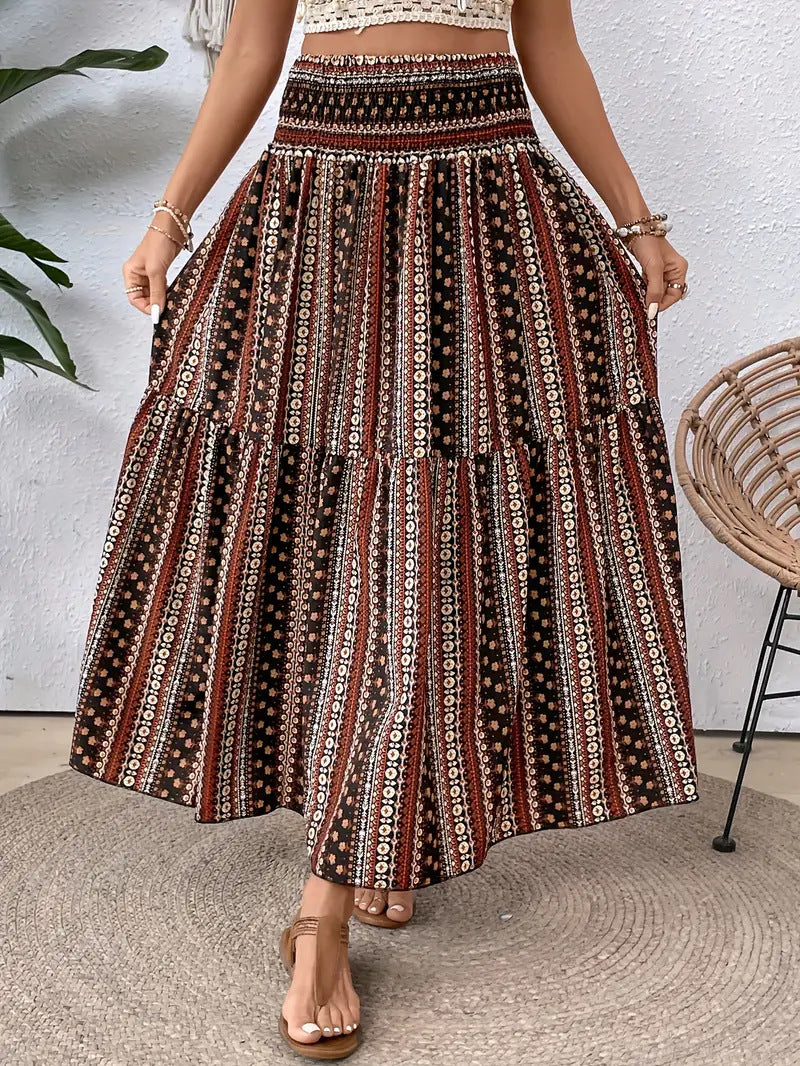 Geblümter Chiffon A-Linien Rock | Ideal für den Sommer