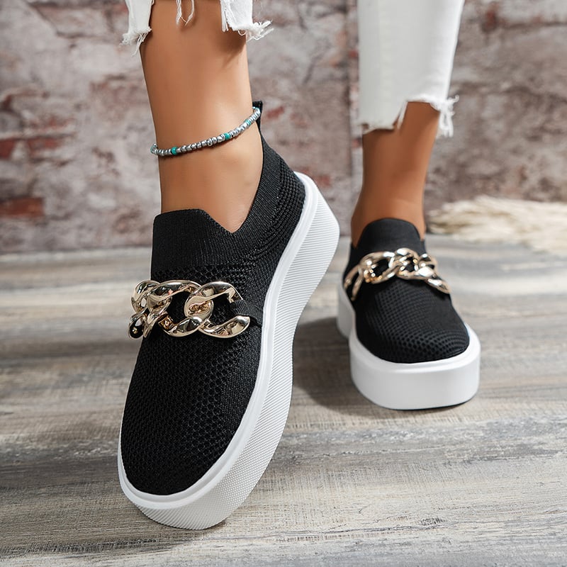 Flache Schuhe mit Kettendetail und Atmungsaktivem Mesh-Obermaterial | Ideal für Frühling und Sommer