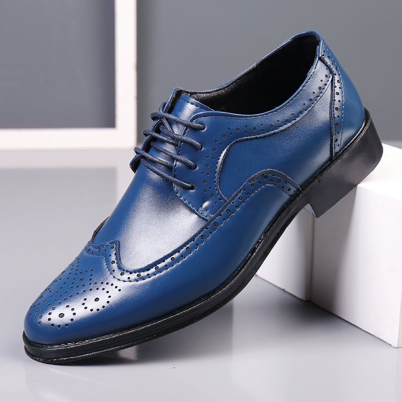 Gravierte Rindleder Low-Top Lederschuhe mit Gummisohle | Ideal für Frühling und Herbst