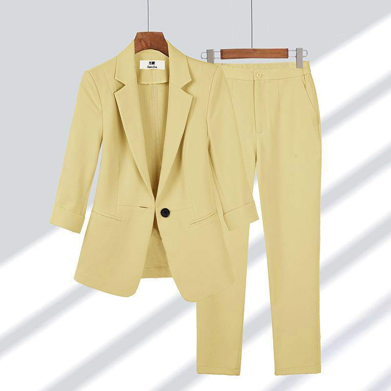 Frauen Longsleeve Blazer und Hose Zwei-Teile-Set | Ideal für Frühling und Herbst