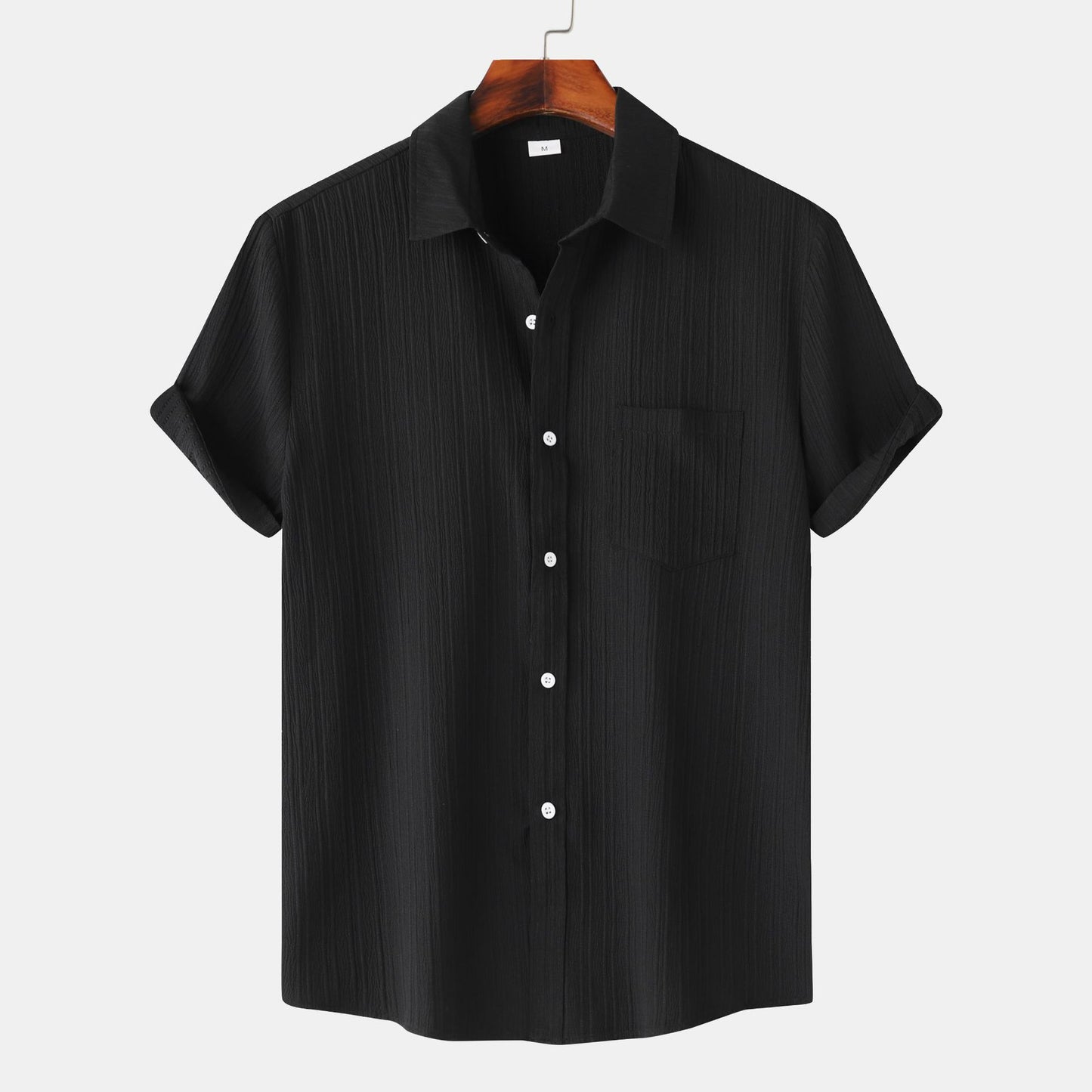 Herren Einfarbiges Polo-Kragen Kurzarm-Shirt Ideal für den Sommer