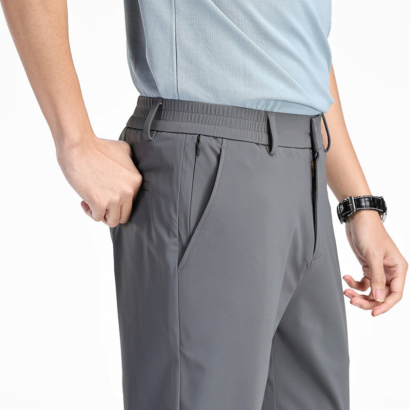 Herren Elastische Eis-Seide Hosen Ideal für den Frühling