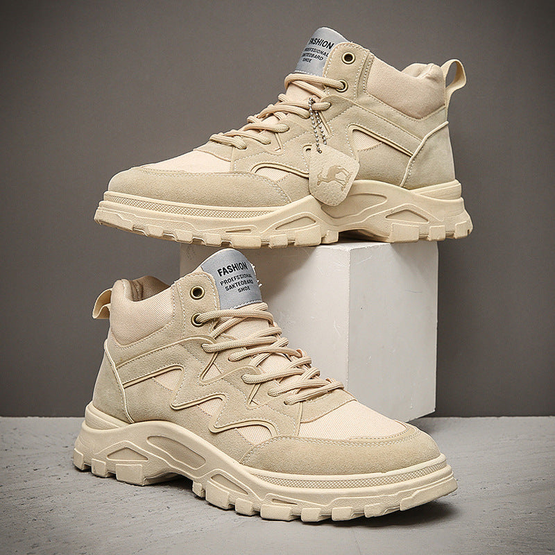 High-Top Schuhe aus PU-Leder mit dicker Gummisohle | Ideal für Herbst und Winter