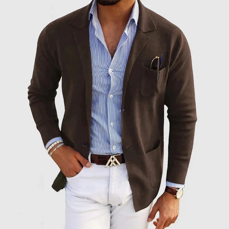 Klassischer Einreihiger Blazer für Männer Ideal für Herbst und Winter