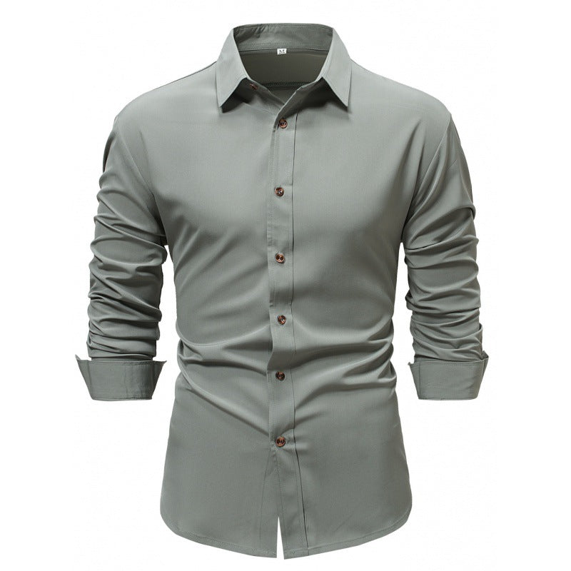 Langarm Business-Hemd in Uni-Farbe | Ideal für Frühling und Herbst