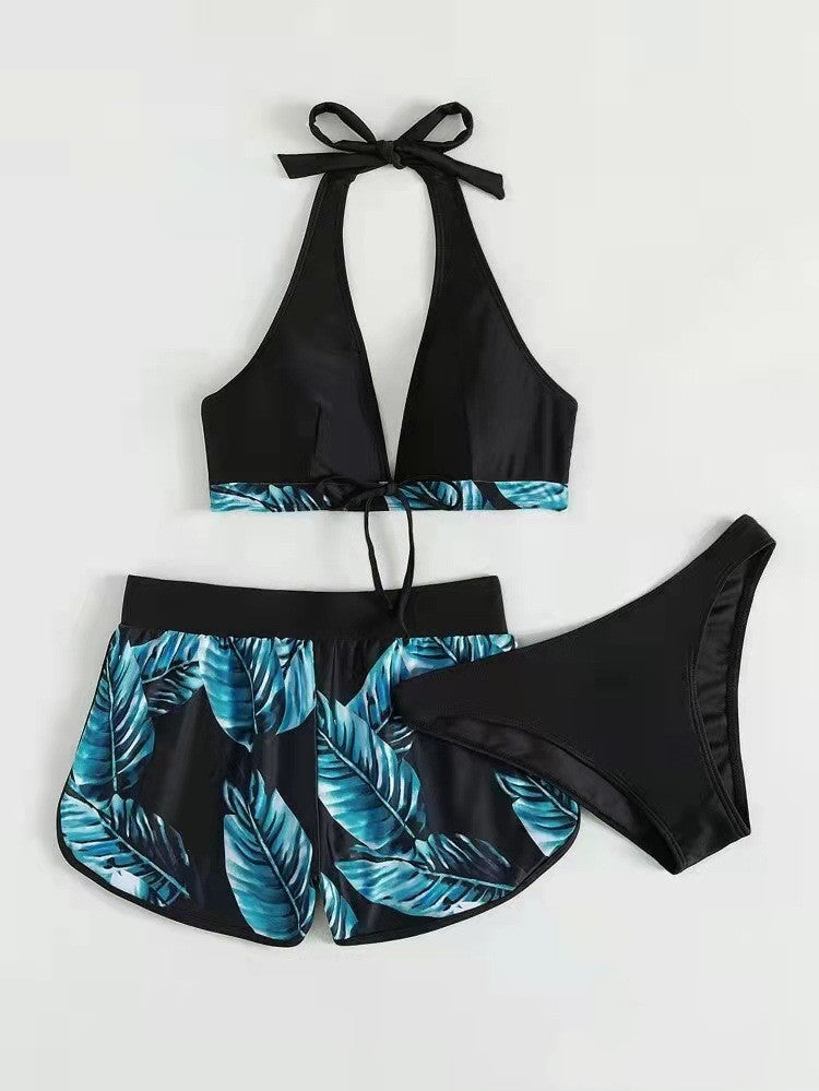 Damen-Bikini-Set mit passenden Shorts und schnelltrocknendem Stoff