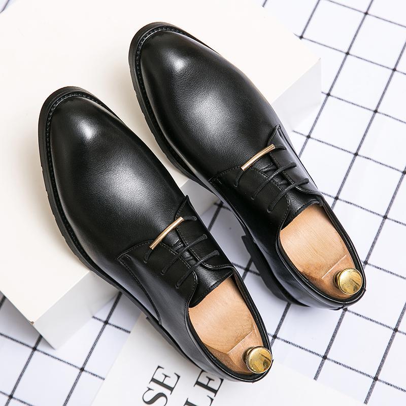 Herren Business Lederschuhe mit Rundem Zeh und Rutschfester Sohle | Ideal für alle Jahreszeiten