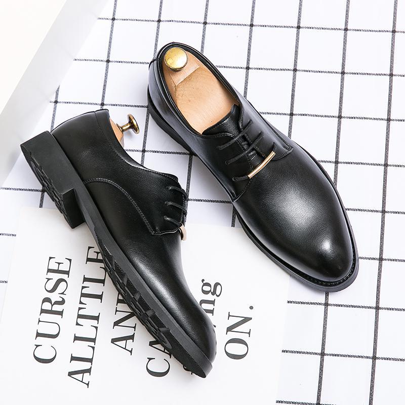 Herren Business Lederschuhe mit Rundem Zeh und Rutschfester Sohle | Ideal für alle Jahreszeiten