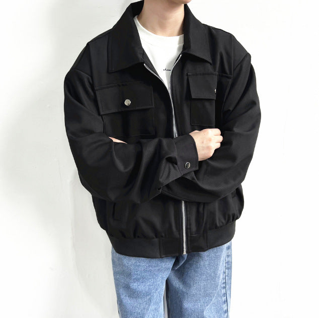 Sakko in Unifarbe mit Lockerem Schnitt und aufgesetzten Taschen aus Polyesterfaser | Ideal für Frühling und Herbst