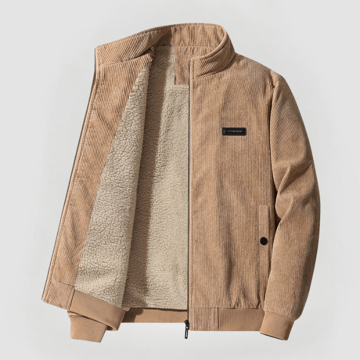 Cordjacke mit Sherpa-Futter und Praktischen Taschen I Ideal für Herbst und Winter