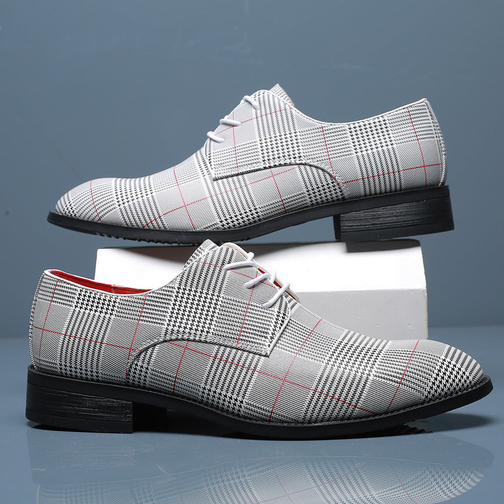 Herren Schnür-Leder Business-Schuhe mit Streifen-Detail | Ideal für Alle Jahreszeiten