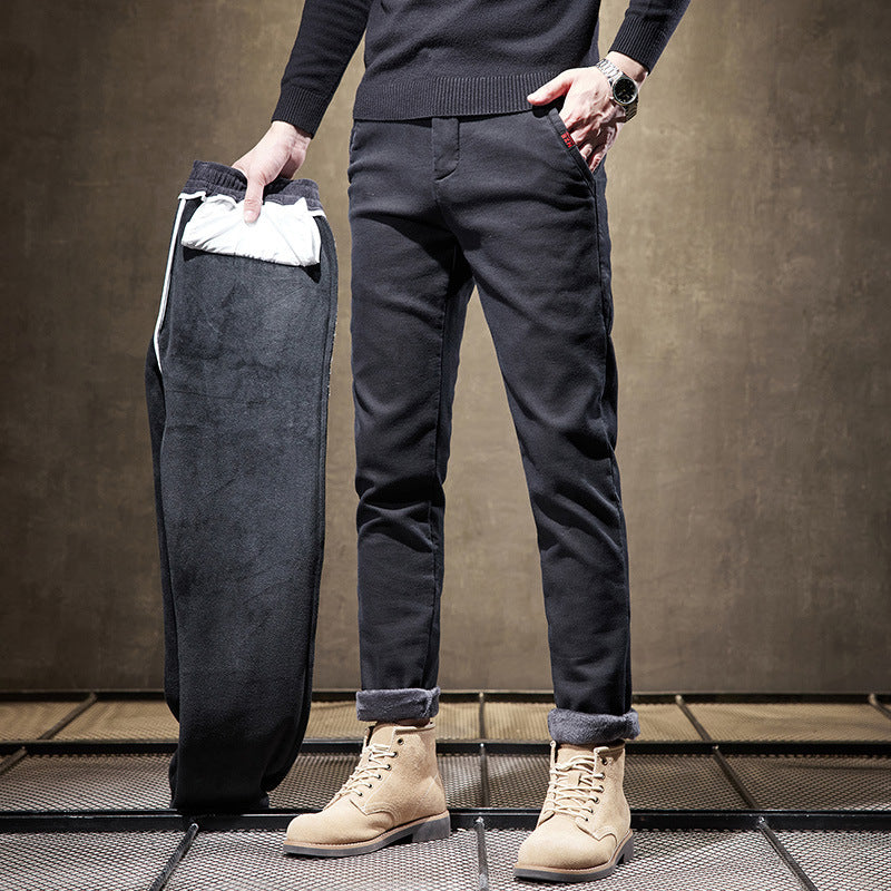 Herren Businesshose mit Schlanker Passform und Geradem Bein aus Dickem Stoff | Ideal für Herbst und Winter