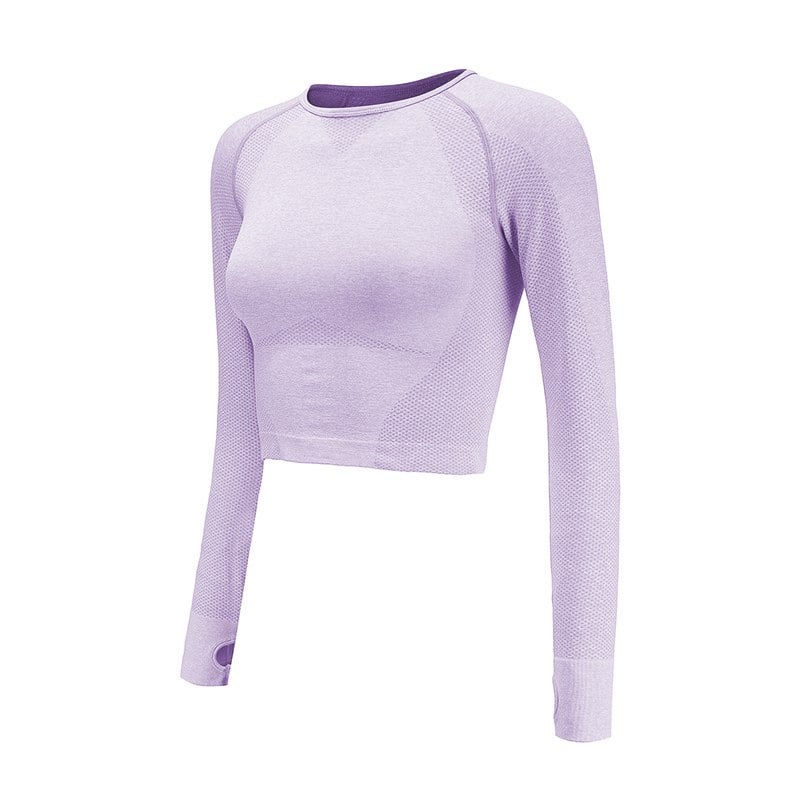Nahtloses Langarm Crop Top mit Daumenlöchern | Ideal für Frühling und Herbst