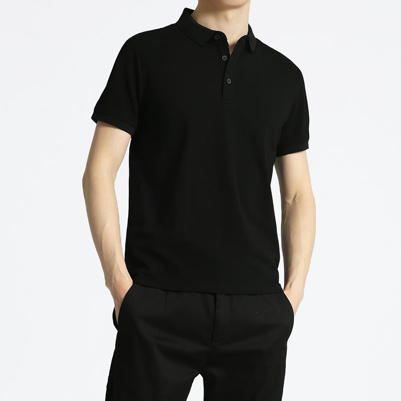 Herren Unifarbenes Kurzarm Lapel T-Shirt Ideal für Sommer