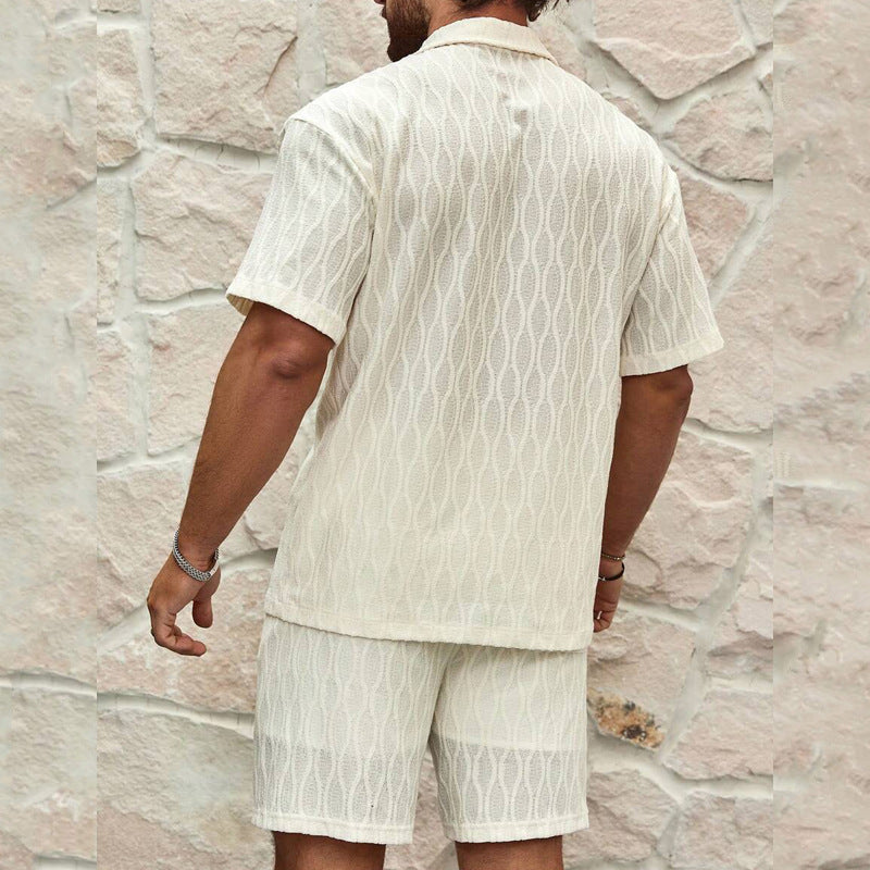 Herren-Sommer-Freizeit-Set mit Kurzarmhemd und passenden Shorts
