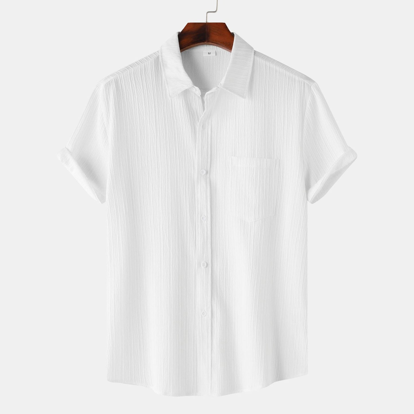 Herren Einfarbiges Polo-Kragen Kurzarm-Shirt Ideal für den Sommer