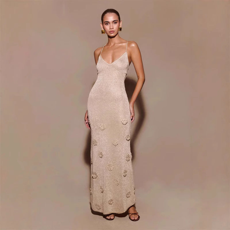 Handgehäkeltes Blumensequinenkleid | Ideal für den Frühling