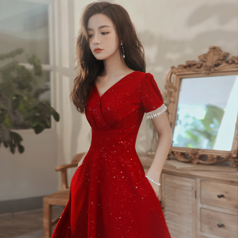 Elegantes Weinrotes Abendkleid | Ideal für Herbst und Winter