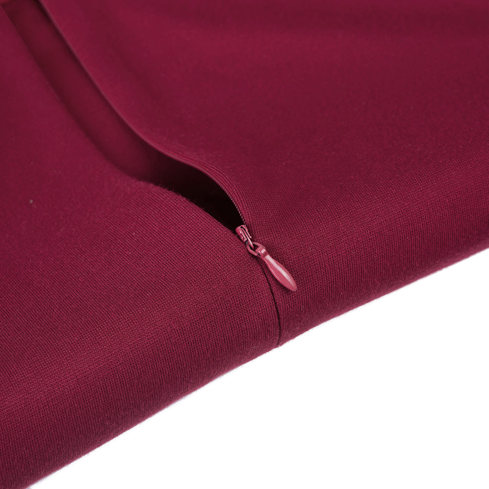 Midikleid mit Stehkragen und Zierhohlmustern in Schlanker Passform | Ideal für Frühling und Herbst
