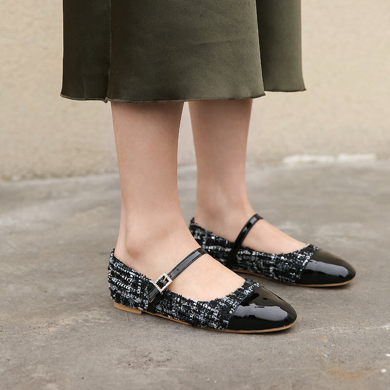 Quadratische Zehen Lederschuhe mit Gürtelverschluss | Ideal für den Herbst
