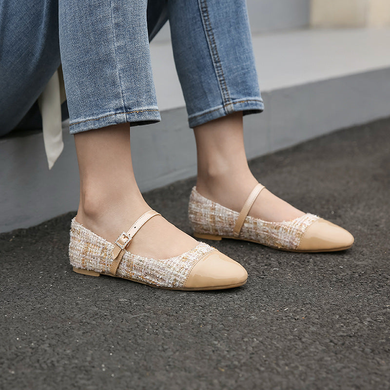 Quadratische Zehen Lederschuhe mit Gürtelverschluss | Ideal für den Herbst