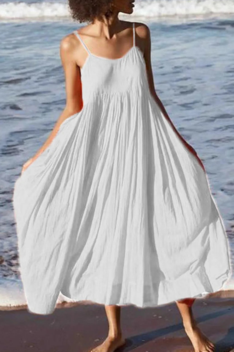 Lagenlook-Midikleid mit Patchwork und Spaghettiträgern | Ideal für den Sommer