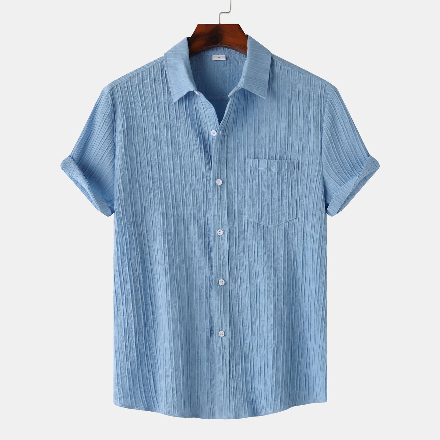 Herren Einfarbiges Polo-Kragen Kurzarm-Shirt Ideal für den Sommer