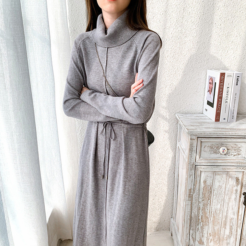 Langarm-Strickkleid mit Geradem Bund | Ideal für Frühling und Herbst