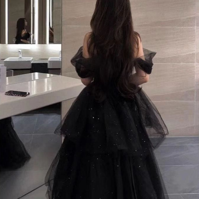 Langes Abendkleid mit Prinzessärmeln und Petticoat | Ideal für alle Jahreszeiten
