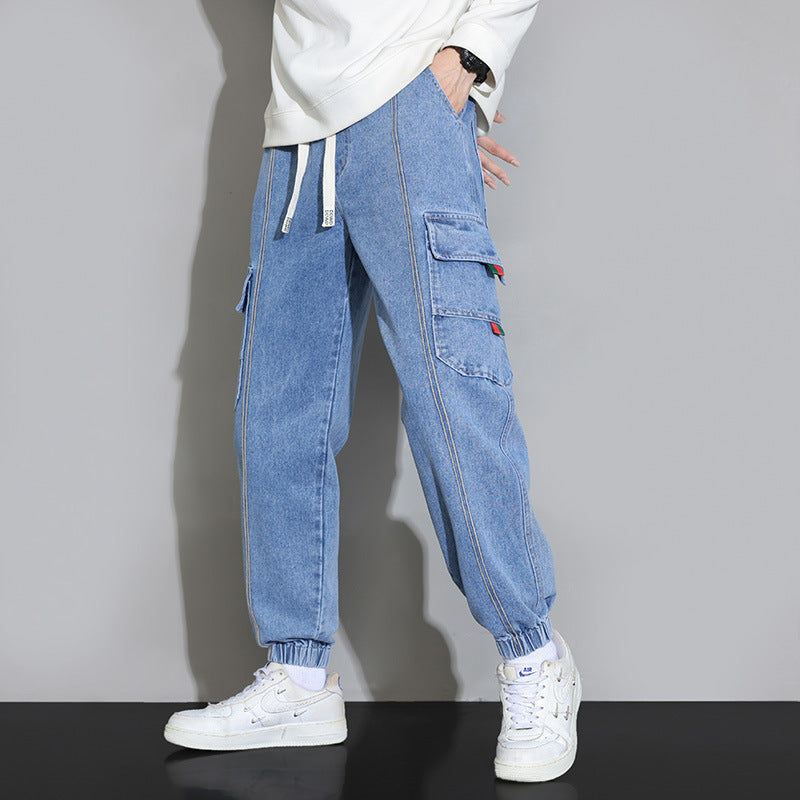Herren Lockere Arbeitsjeans mit Reißverschluss | Ideal für den Frühling