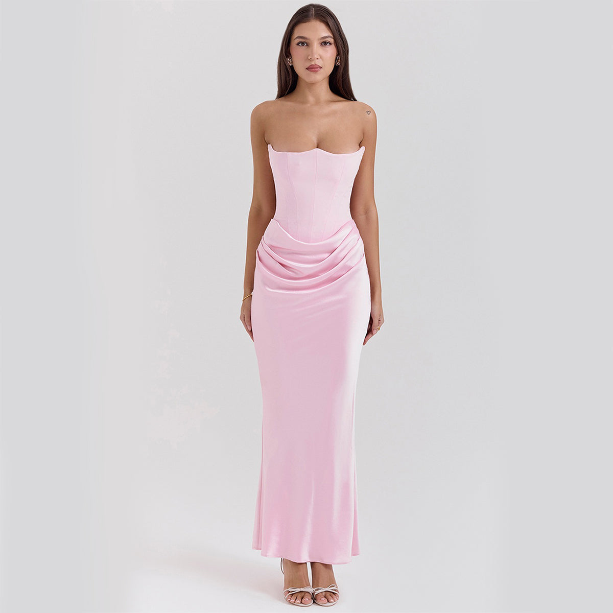 Strapless Rückenfreies Langes Abendkleid Ideal für Frühling und Sommer