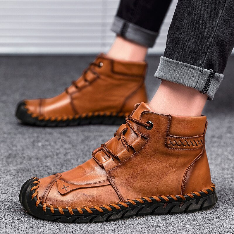 Dicksohlige Cow Split Leder Werkzeugstiefel | Ideal für Herbst und Winter