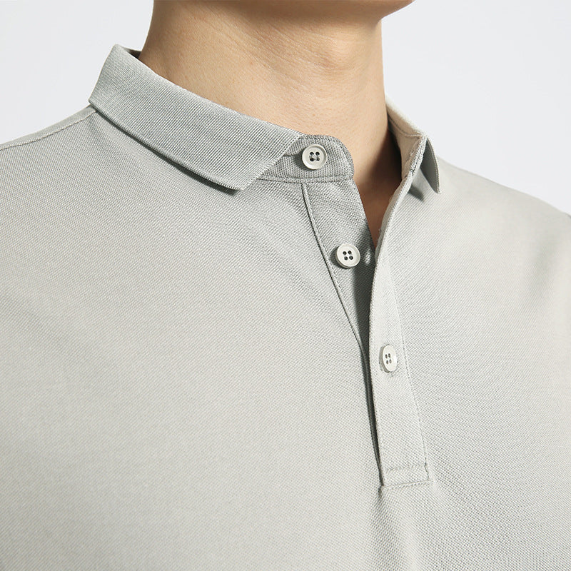 Herren Unifarbenes Kurzarm Lapel T-Shirt Ideal für Sommer