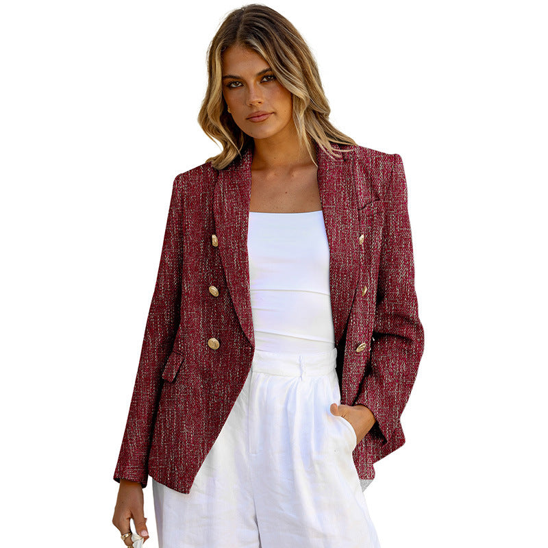 Karierter Slim Fit Anzug mit Metallknöpfen | Ideal für Frühling und Herbst