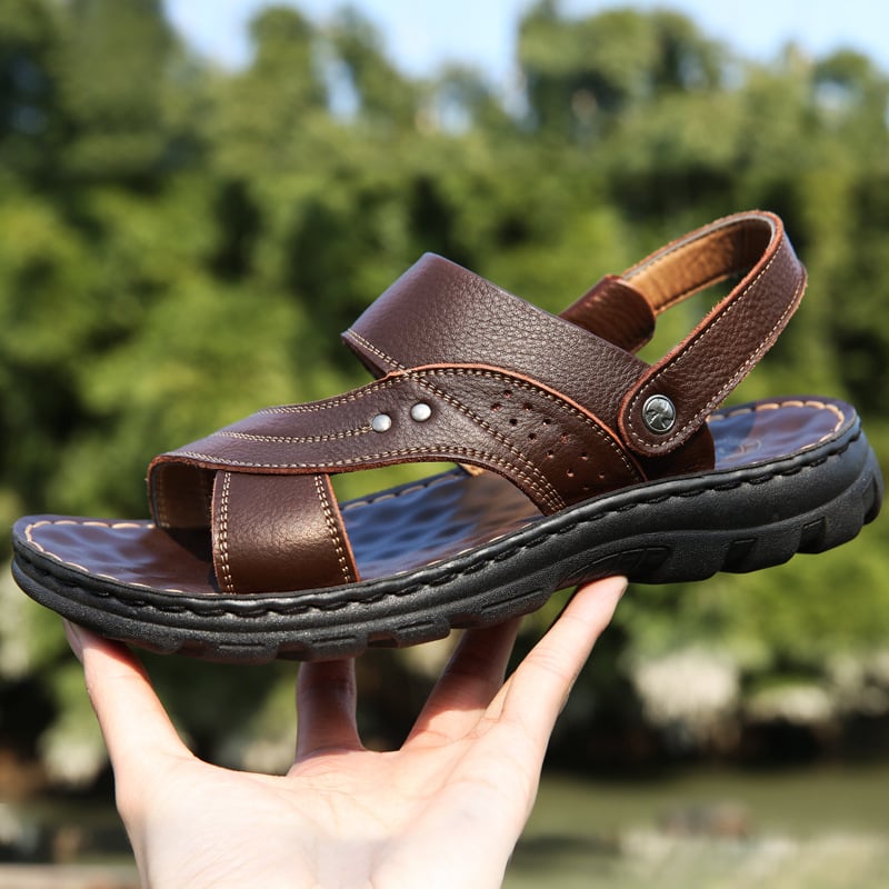 Leder Back Strap Sandalen mit Rutschfester Sohle | Ideal für den Sommer