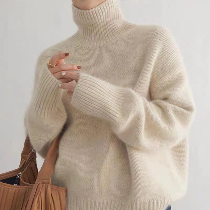 Damen dicker Rollkragenpullover | Ideal für Herbst und Winter
