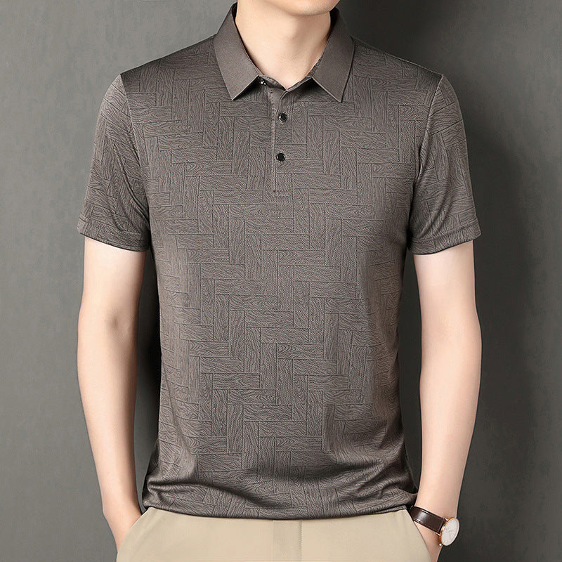 Bedrucktes Ice Silk Kurzarmshirt | Ideal für den Sommer