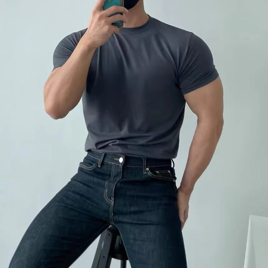 Herren Slim Fit Schnell-Trocknendes Kurzarm T-Shirt – Ideal für den Sommer