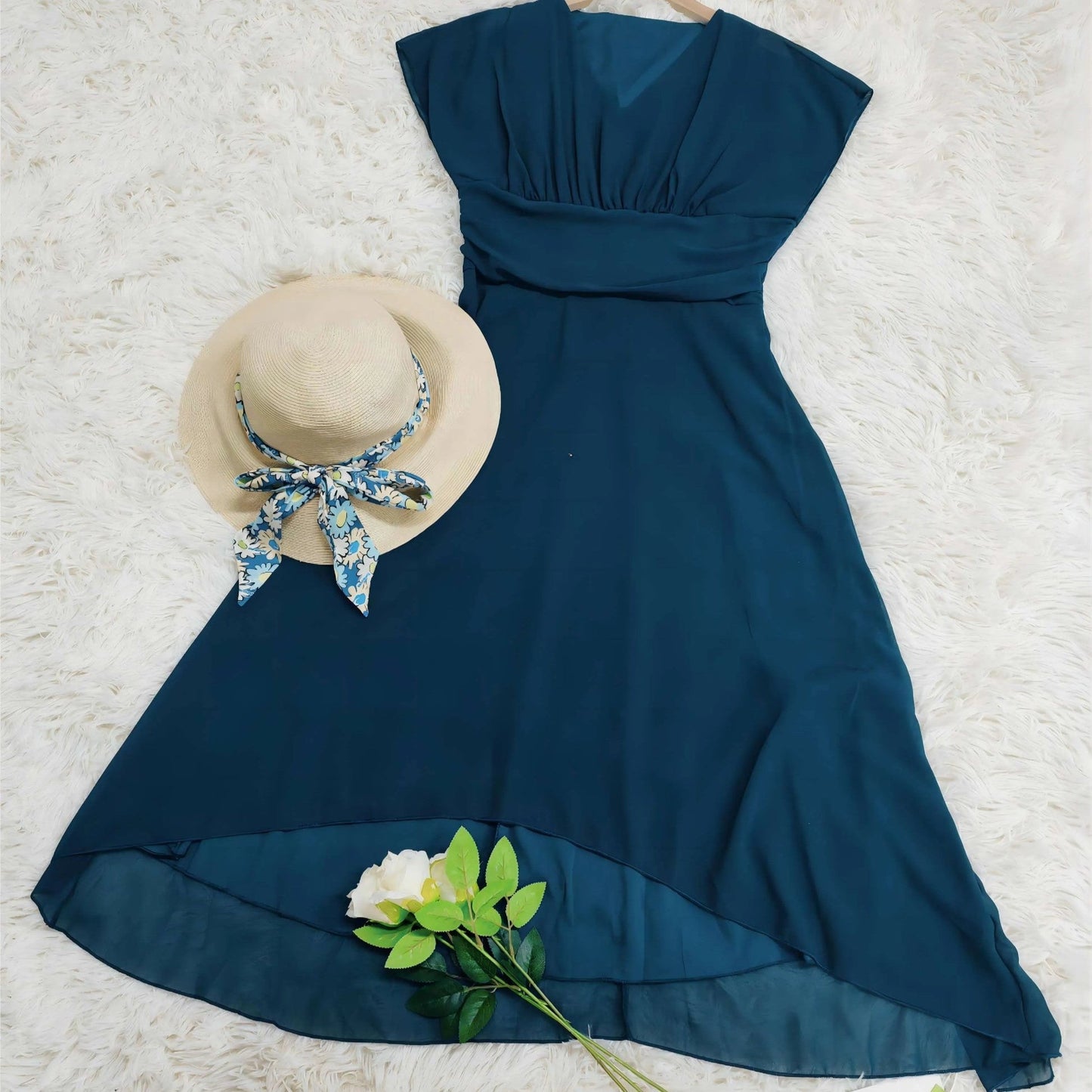 Fließendes Midikleid mit Ärmeln | Ideal für den Frühling