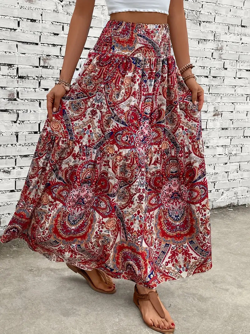 Geblümter Chiffon A-Linien Rock | Ideal für den Sommer
