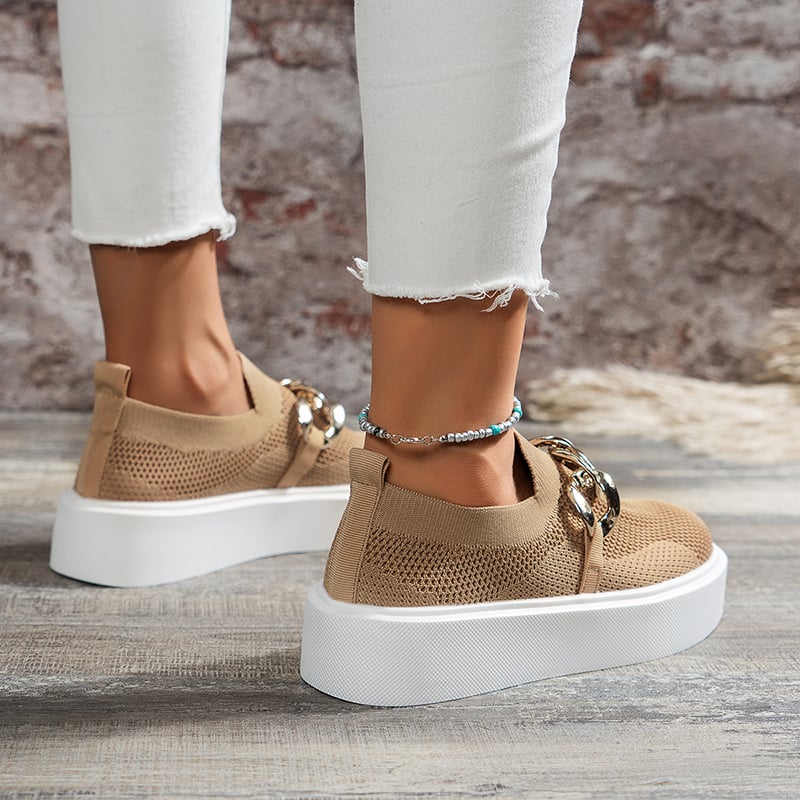 Flache Schuhe mit Kettendetail und Atmungsaktivem Mesh-Obermaterial | Ideal für Frühling und Sommer