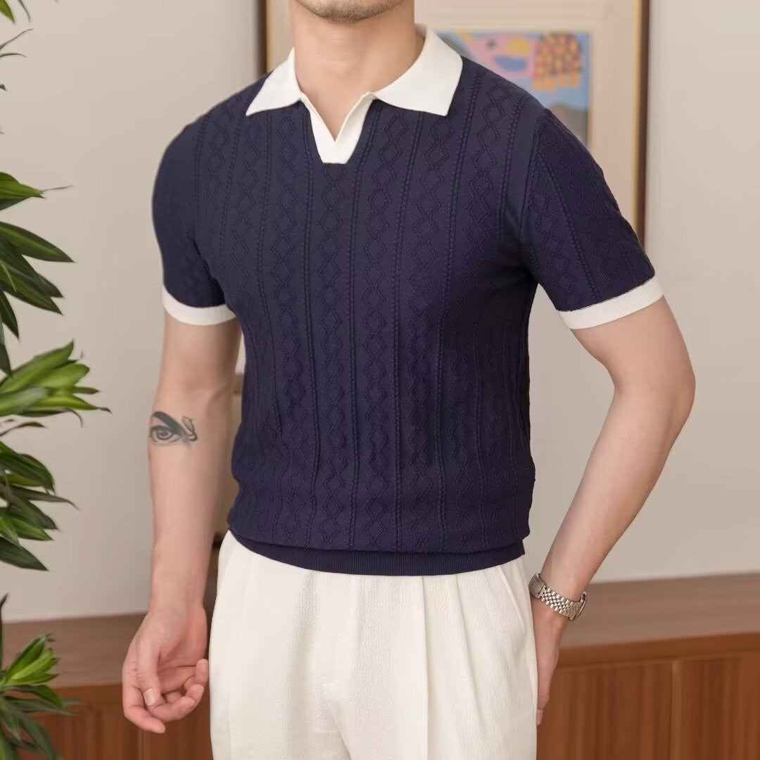 Slim Fit Color Block Polo-Shirt Ideal für den Sommer