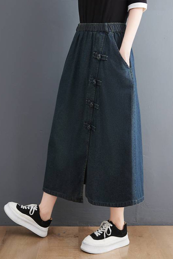 Vintage Jeansrock mit Schnalle | Ideal für Frühling und Sommer