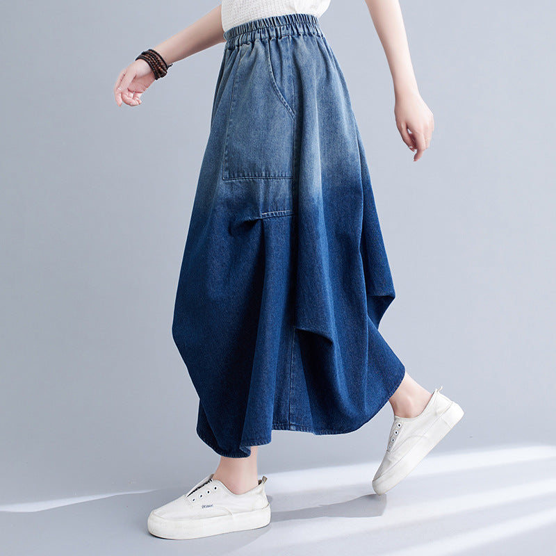 Verlaufs-Denimrock für Damen | Ideal für Frühling und Sommer