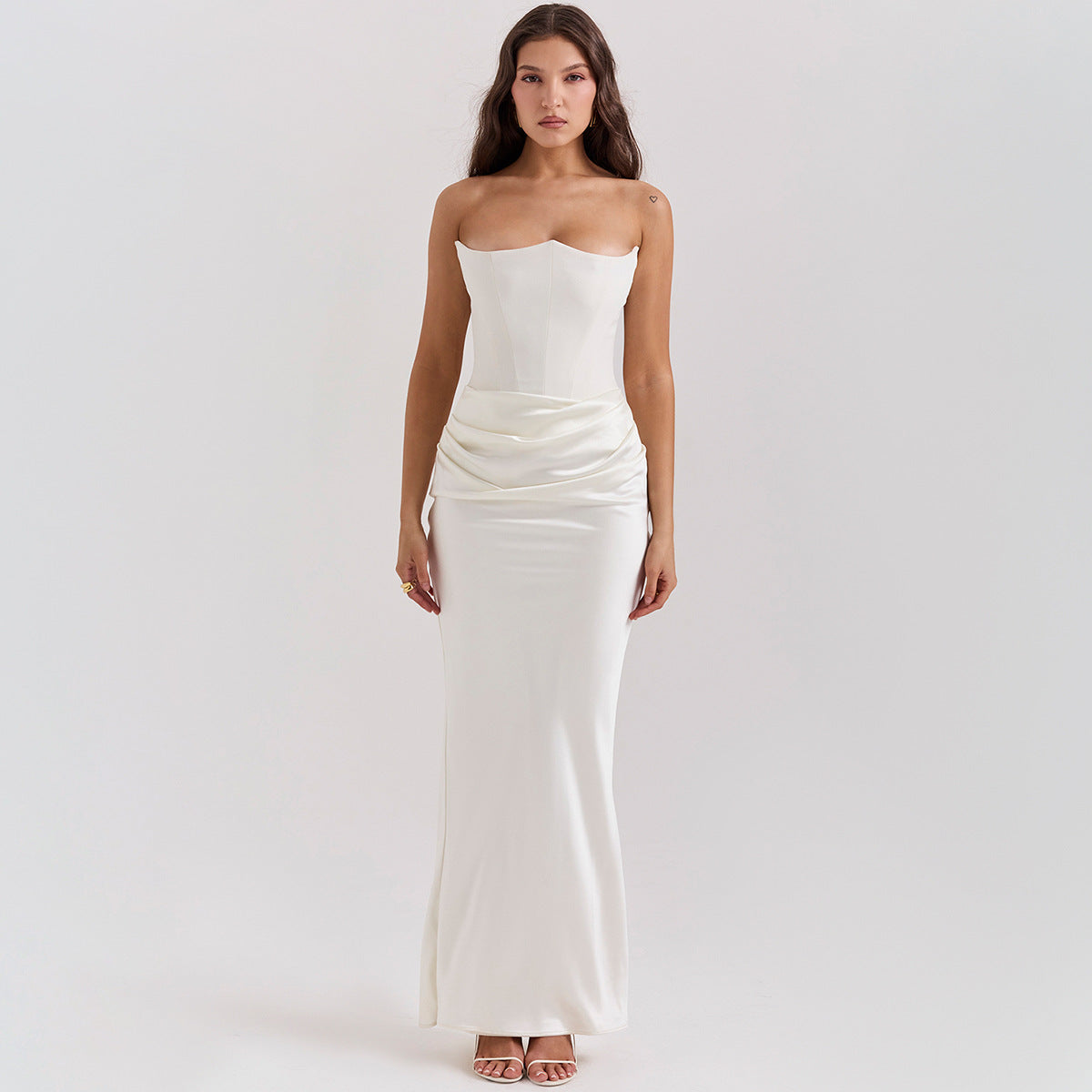 Strapless Rückenfreies Langes Abendkleid Ideal für Frühling und Sommer