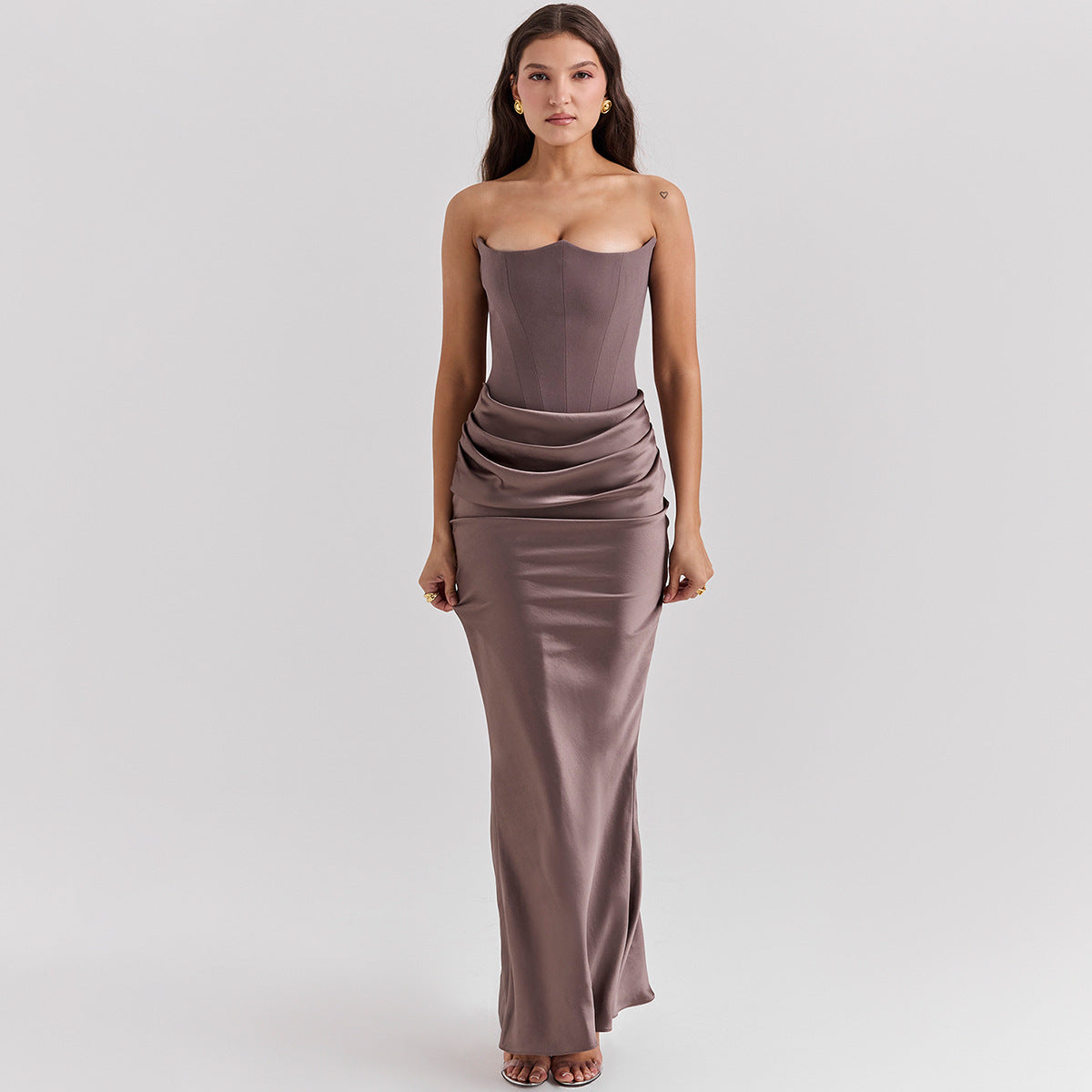 Strapless Rückenfreies Langes Abendkleid Ideal für Frühling und Sommer