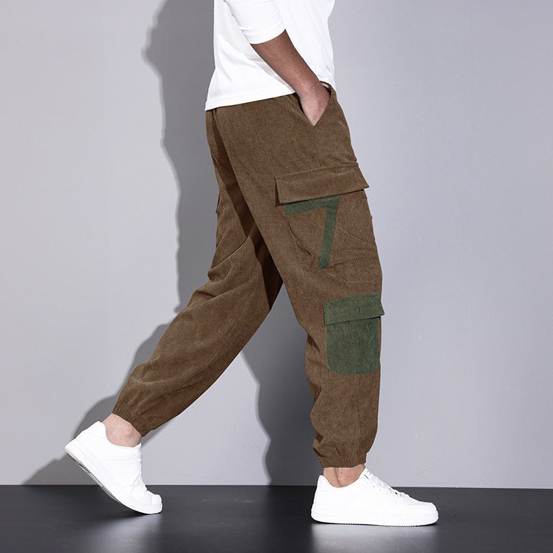 Cordhose Latzhose mit Knöchelbindung Ideal für den Herbst