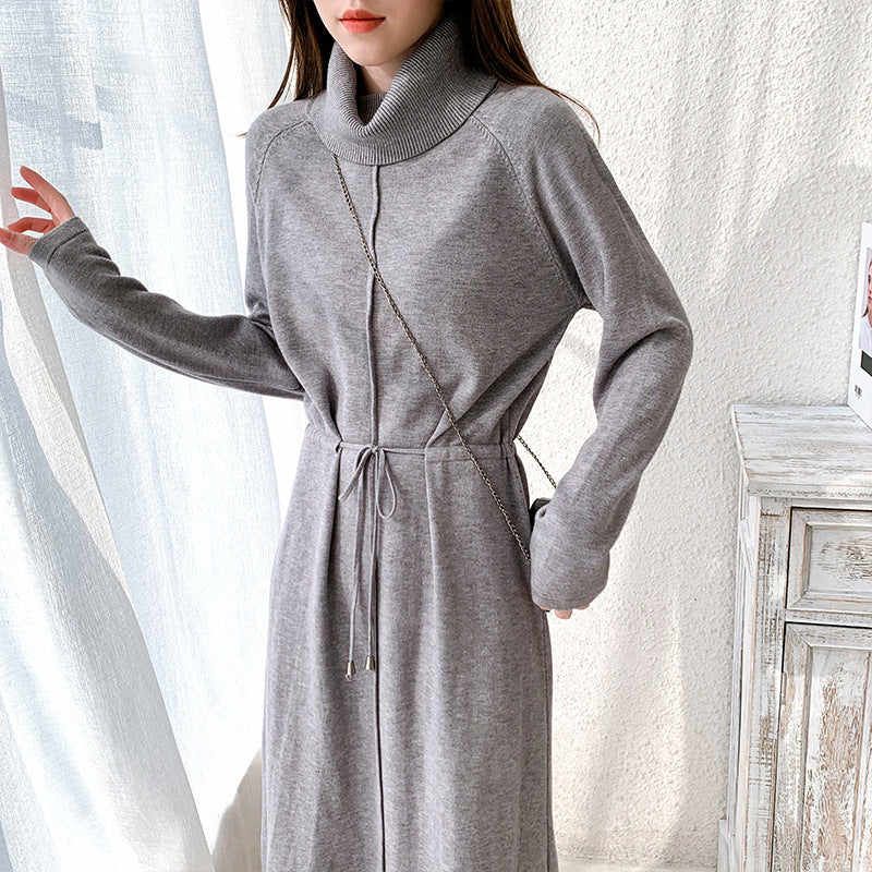 Langarm-Strickkleid mit Geradem Bund | Ideal für Frühling und Herbst